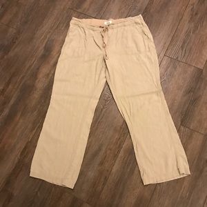 Per Se beige drawstring pants XL